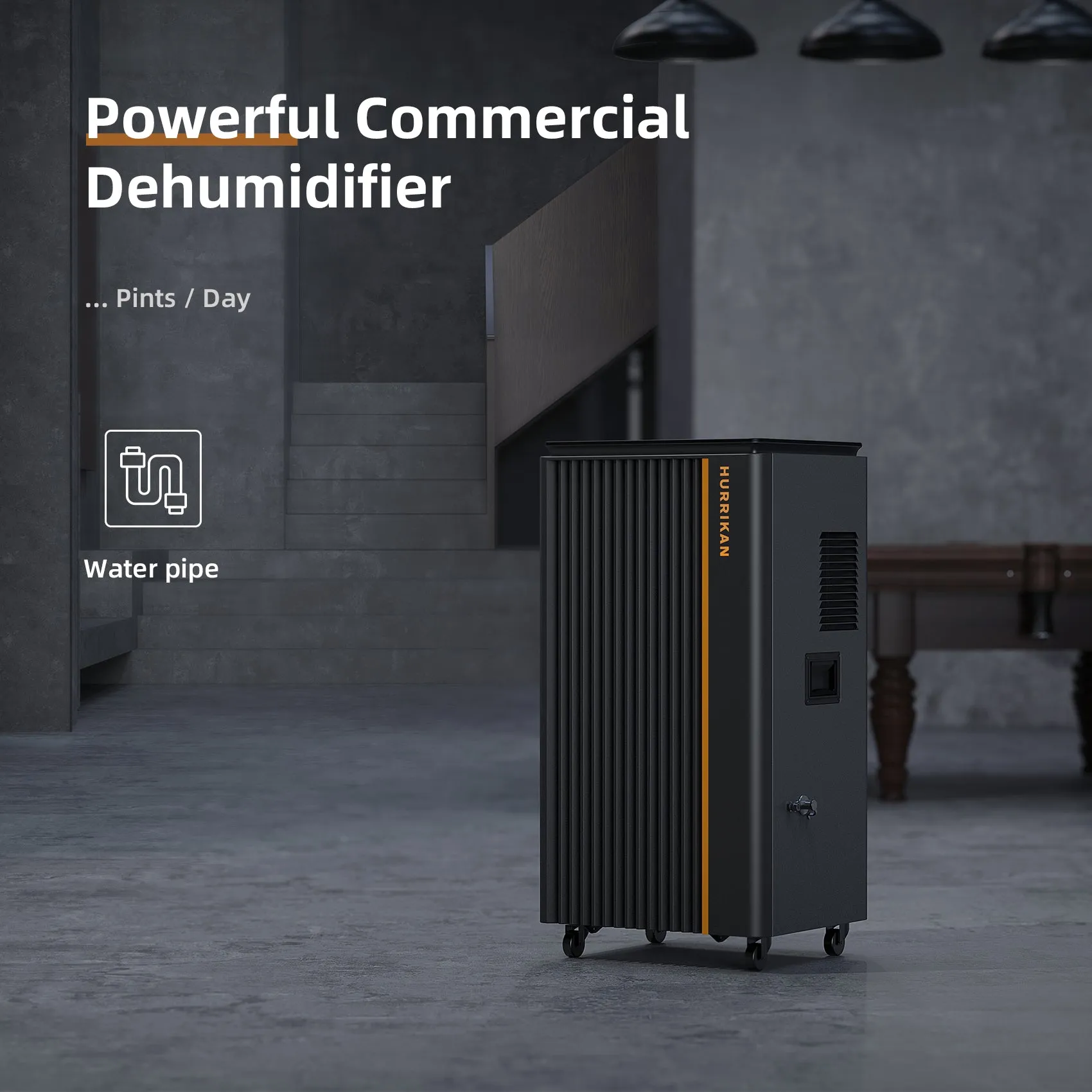 296 pt. 8,500 sq.ft. Bucketless Dehumidifier with Pump