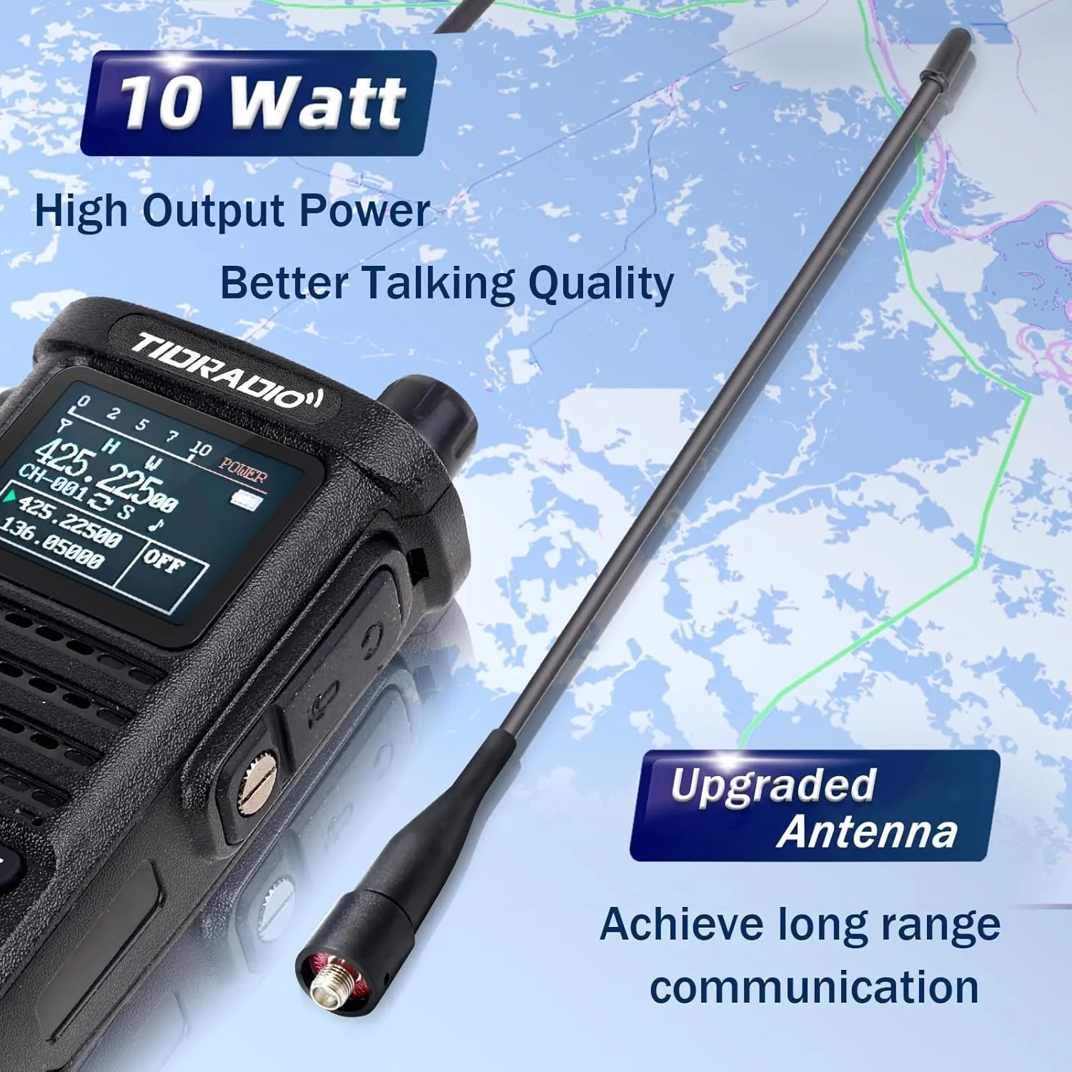 (2nd Gen) TIDRADIO TD-H8 10 Watt Ham Radio, Wireless Programming, Handheld Long Range Two Way Radio, 2500mAh USB-C Battery,1.77" Color Screen, FM, NOAA, Survival Gear Walkie Talkies -2 Pack