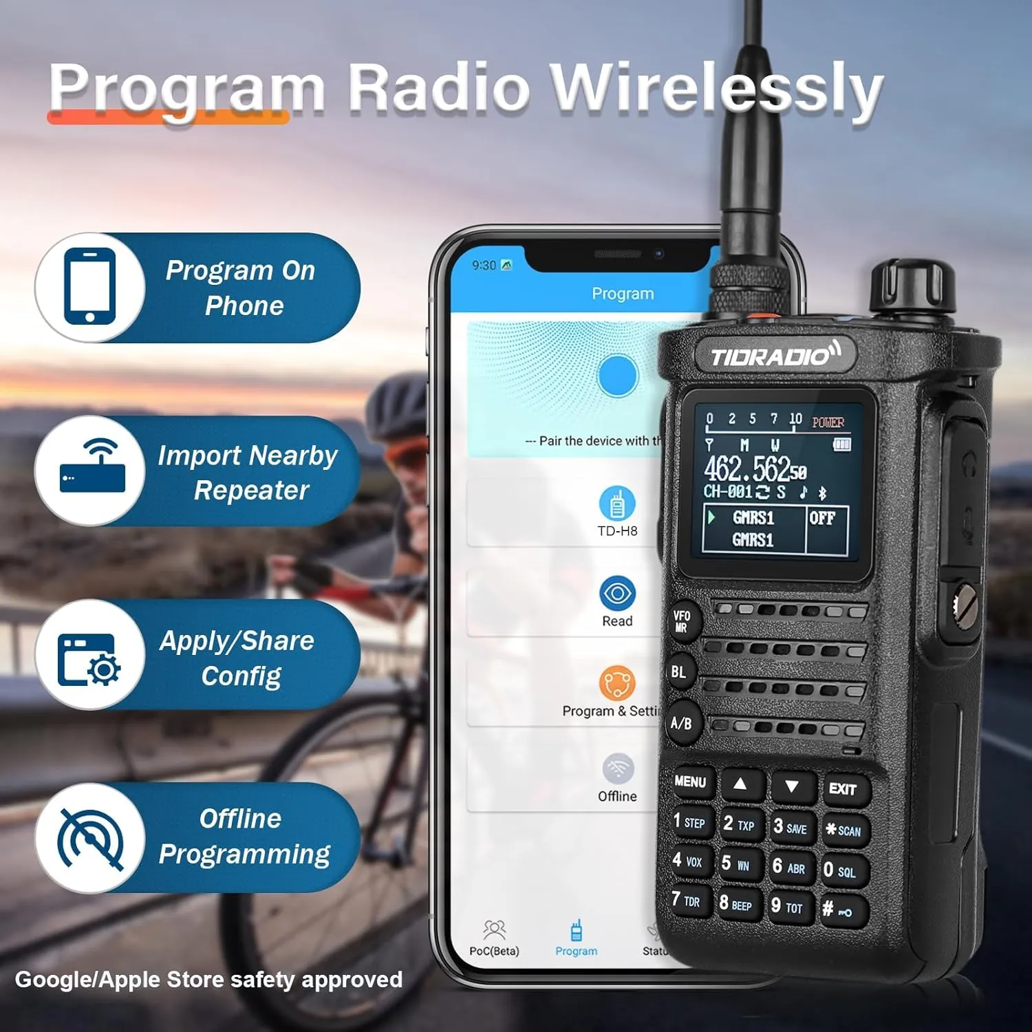 (2nd Gen) TIDRADIO TD-H8 10 Watt Ham Radio, Wireless Programming, Handheld Long Range Two Way Radio, 2500mAh USB-C Battery,1.77" Color Screen, FM, NOAA, Survival Gear Walkie Talkies -2 Pack