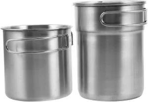 2pcs Collapsible Camping Cup Set Titanium Mug Style Reusable Outdoor Water Cup with Lids for Hiking