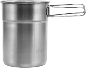 2pcs Portable Stainless Steel Camping Cups with Foldable Handle Outdoor Drinkware for Iced Hiking and Picnics Durable and Elegant Travel Mugs