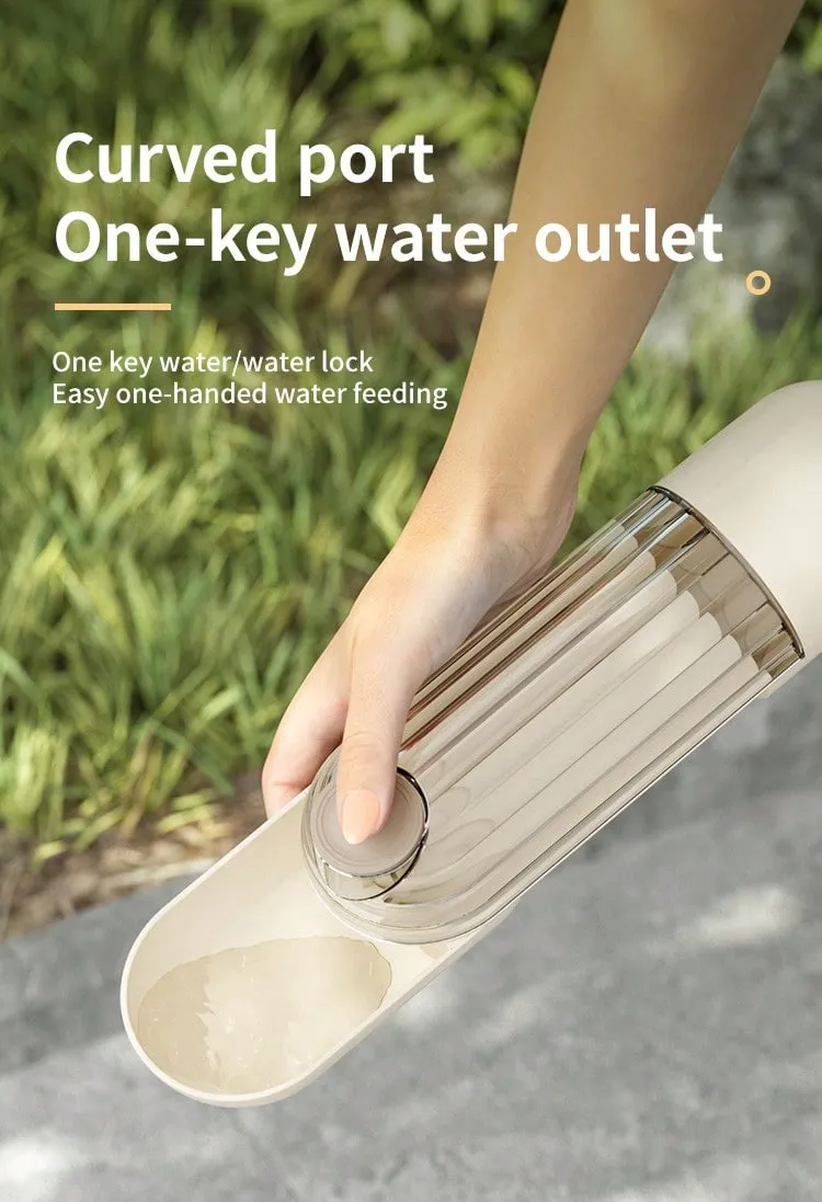 3-in-1 Portable Water Bottle – Leak-Proof Food & Water Dispenser for Dogs & Cats