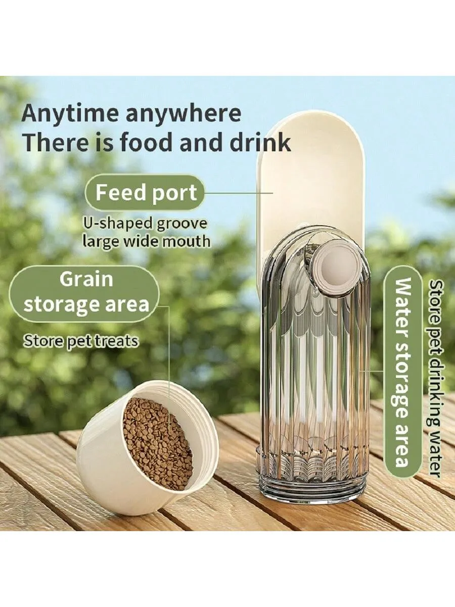 3-in-1 Portable Water Bottle – Leak-Proof Food & Water Dispenser for Dogs & Cats