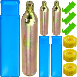 3-Pack 24/33 Grams 1/2 Thread CO₂ Cylinder Cartridge Emergency Auto-Inflate for Life Jackets, PFDs & Safety Devices | Water Sports, Fishing, Boating & Kayaking Essential