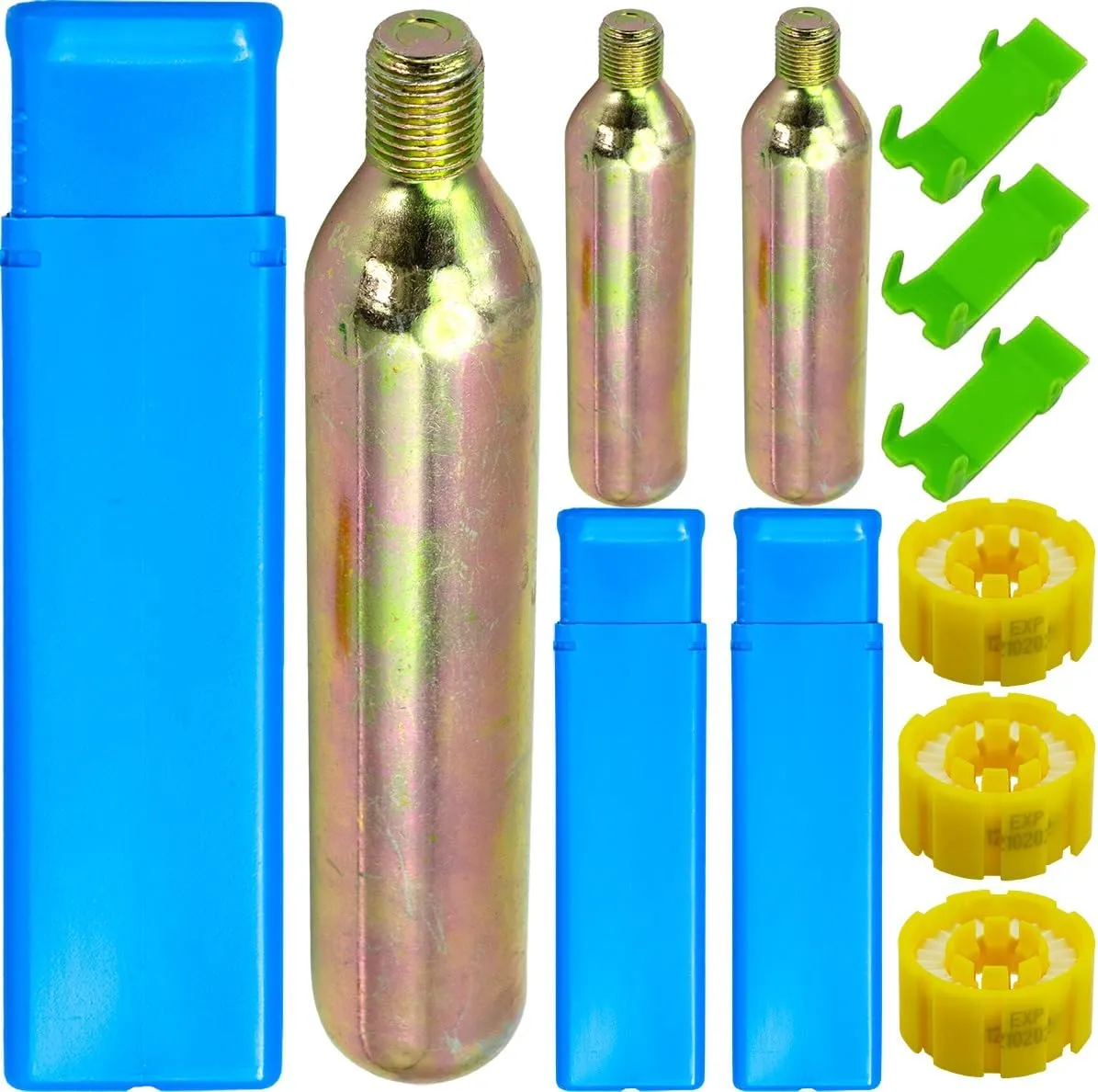 3-Pack 24/33 Grams 1/2 Thread CO₂ Cylinder Cartridge Emergency Auto-Inflate for Life Jackets, PFDs & Safety Devices | Water Sports, Fishing, Boating & Kayaking Essential