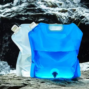 3 pcs Water Storage Cube Foldable Portable Water Canteen BPA Free Collapsible Water Container with Spigot Camping Water Storage Carrier Jug Foldable Water Bottle 1.1/2.2 Gallon 10L Blue