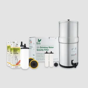 3.17 Gallon Fluoride Filter Bundle: British Berkefeld Doulton Gravity-Fed Water Filtration System and Ultra Fluoride Filter