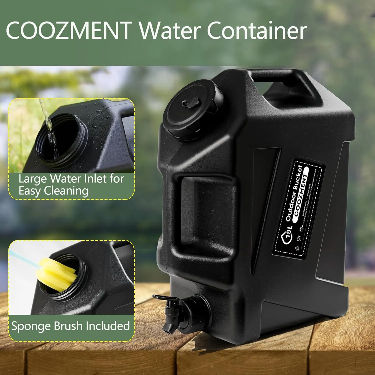 3.2 Gallon/5 Gallon Water Containers with Spigot, BPA Free Water Jug, Military Green Water Tank, Multifunction Water Storage Containers for Camping Outdoor Hiking,Emergency Stroage