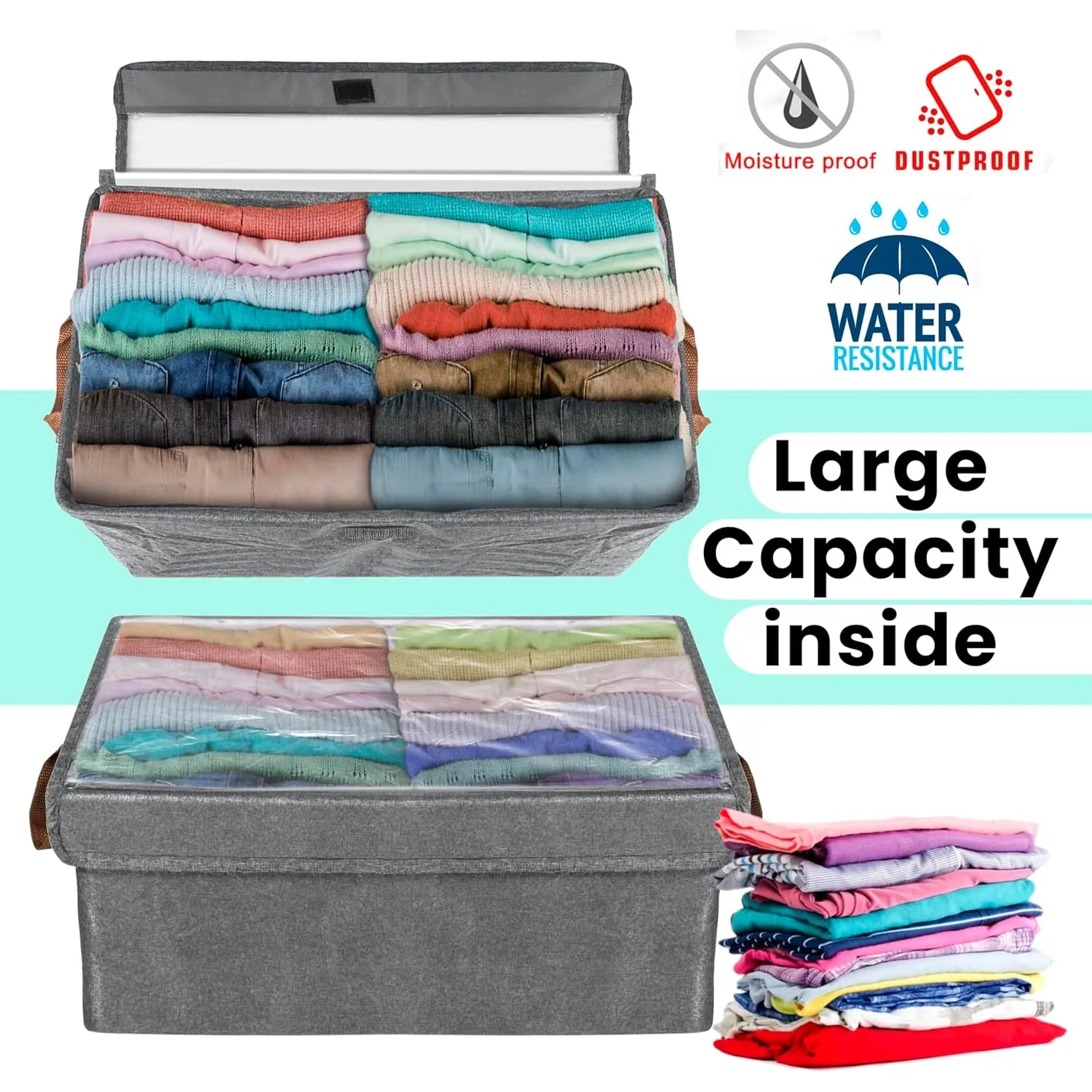3528 Foldable Storage Baskets with Handles