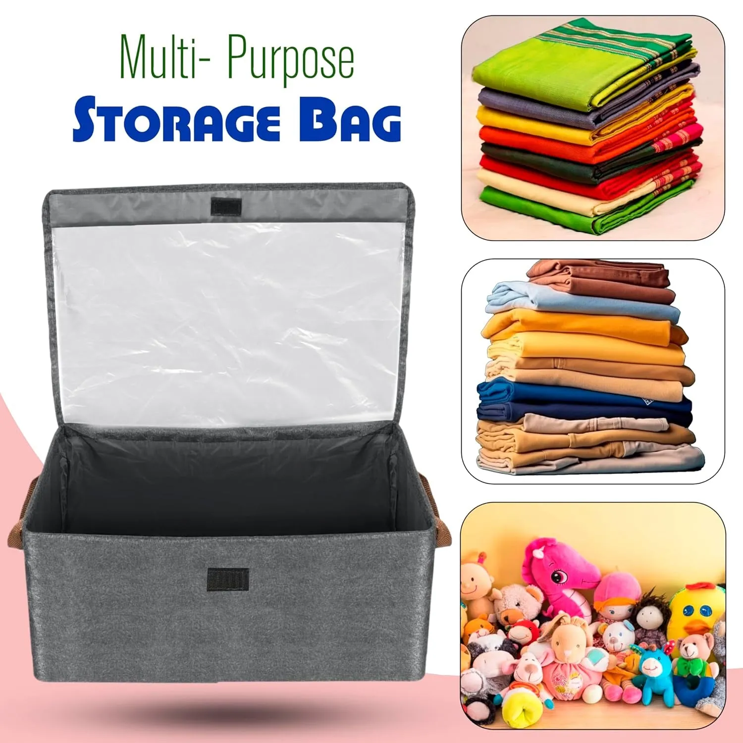 3528 Foldable Storage Baskets with Handles