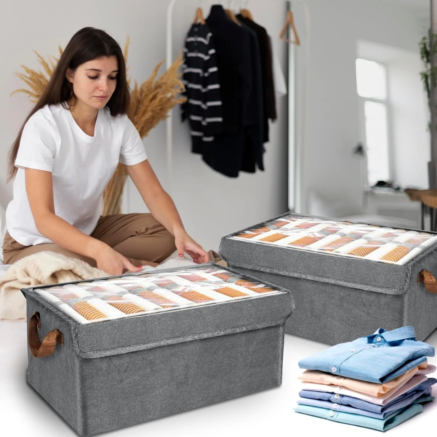 3528 Foldable Storage Baskets with Handles
