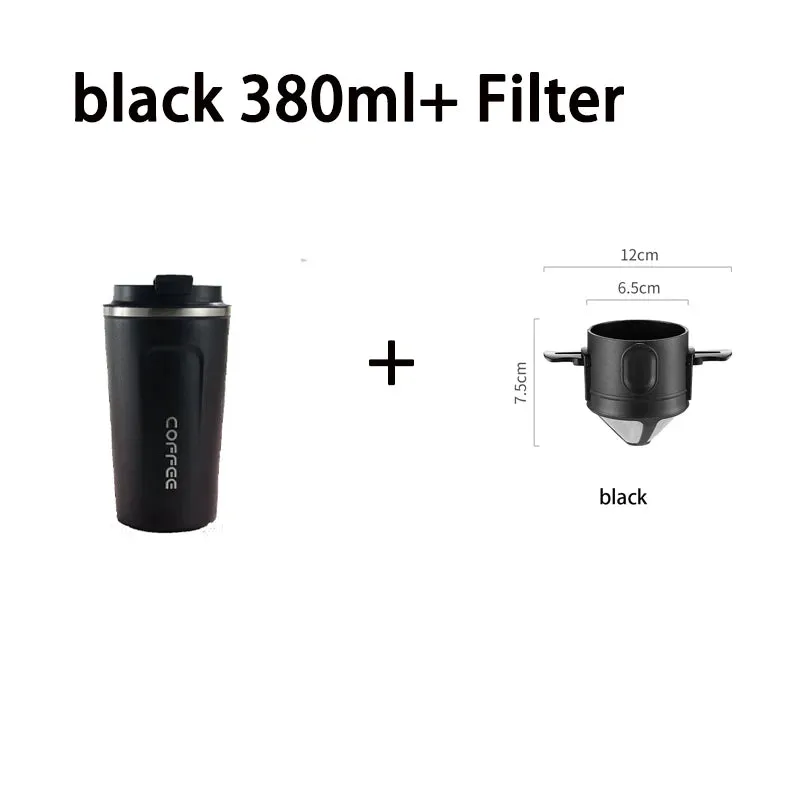 380ml/510ml Coffee Filter Portable Reusable Double Layer Stainless Steel Coffee Cup Coffee Dripper Cup Set Coffee Appliances