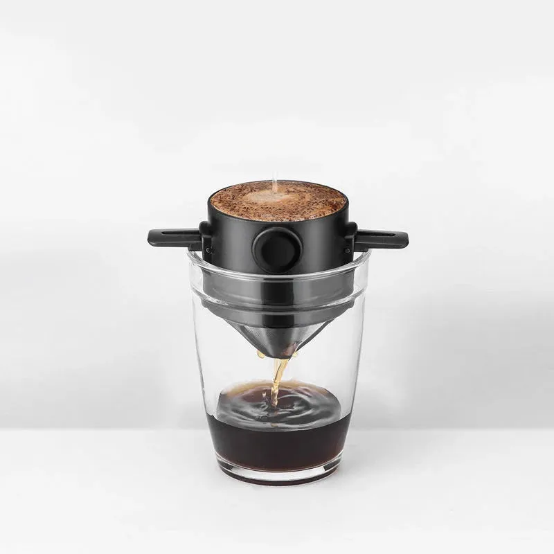 380ml/510ml Coffee Filter Portable Reusable Double Layer Stainless Steel Coffee Cup Coffee Dripper Cup Set Coffee Appliances