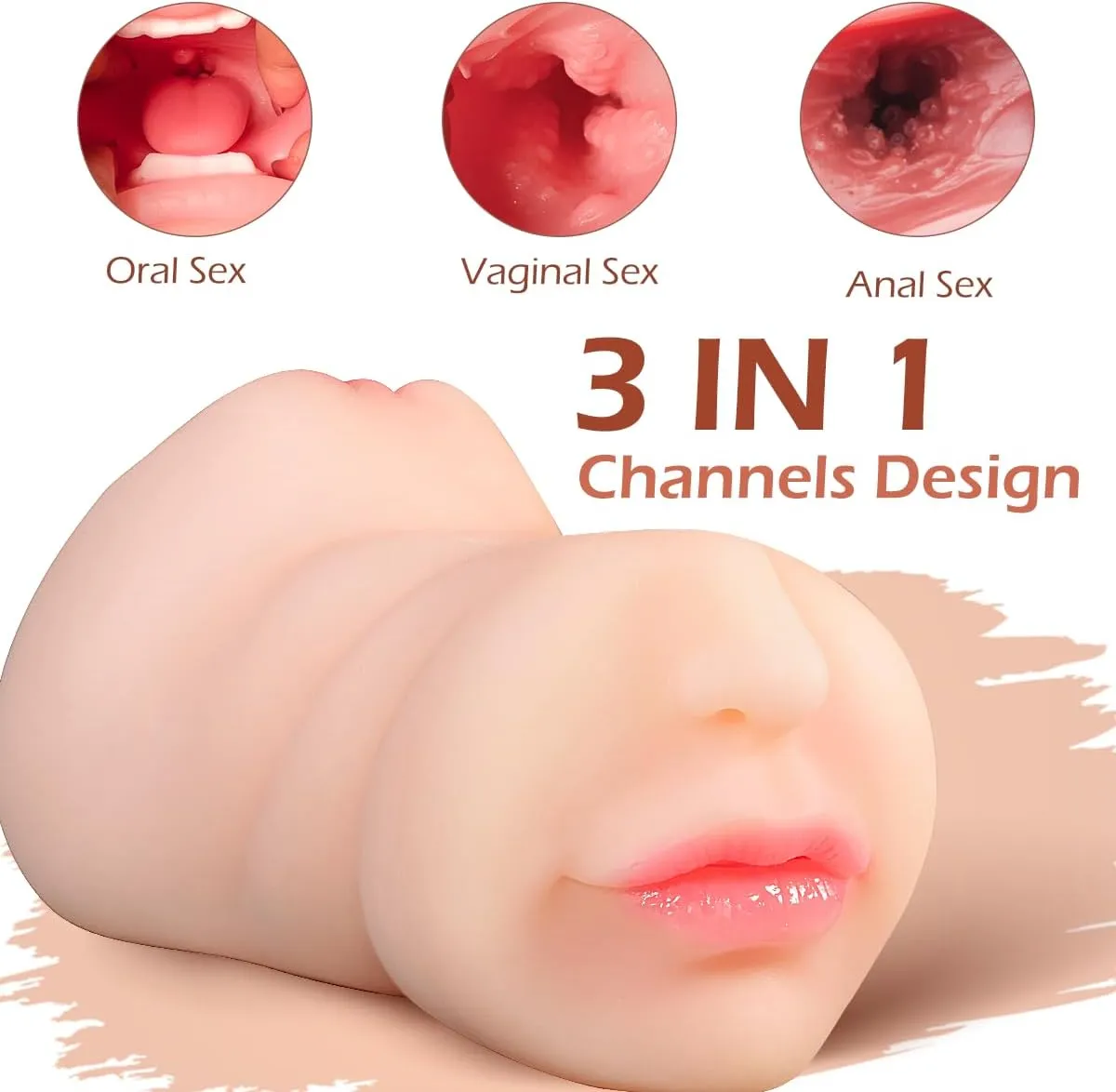 3in1 Portable Soft Silica Gel Sx Materia Sucking Games Handheld Pocket Pussies Tools for Men Cheap Help Men with Sweater CW65453 (Flesh)