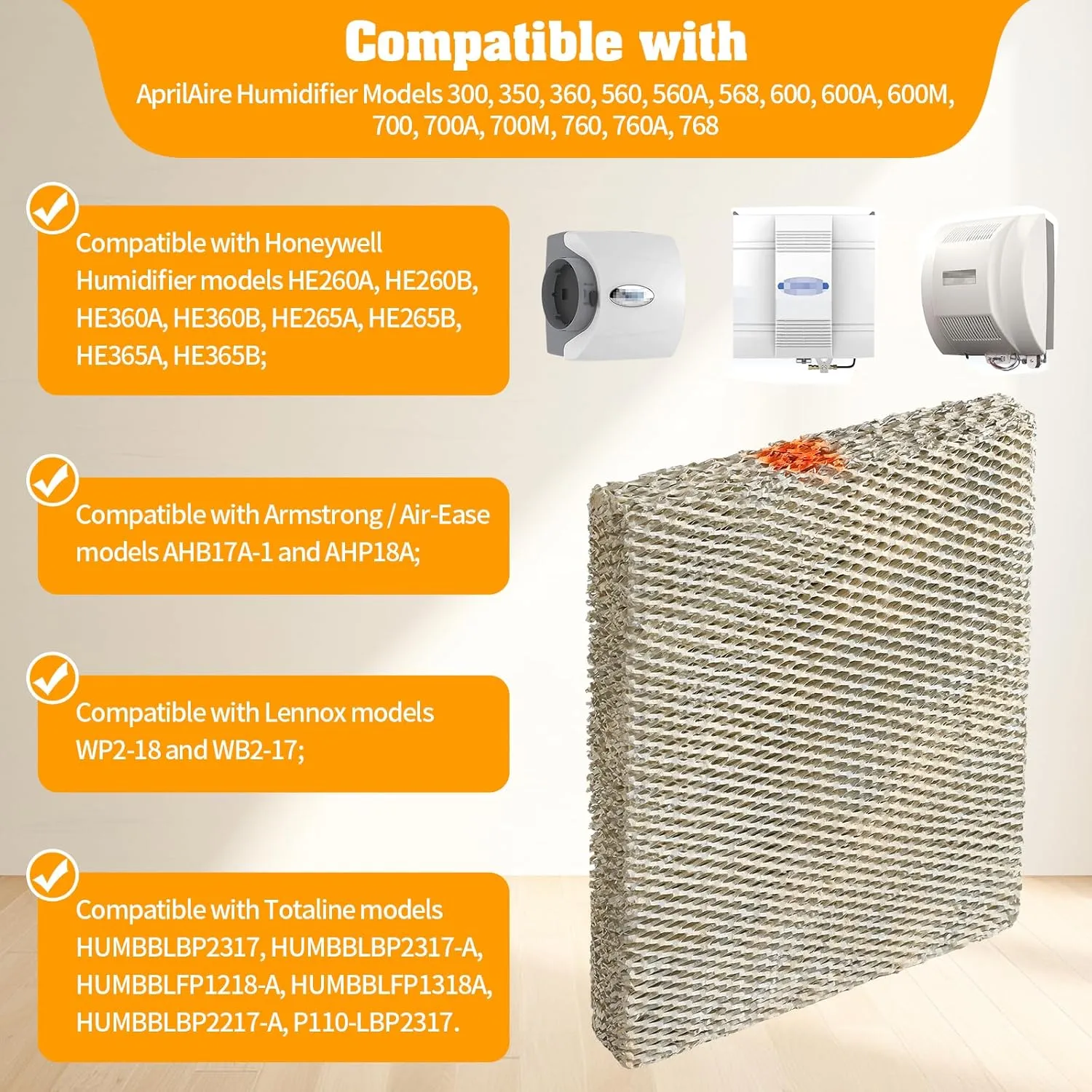 3Pack 35 Water Panel Humidifier Replacement Filter Made of Aluminum Mesh Compatible with AprilAire Whole-House Humidifier Models 300 350 360 560 560A 568 600 600A 600M 700 700A 700M 760 760A 768