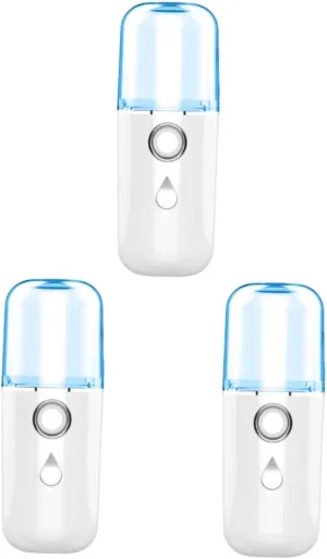 3pcs USB Rechargeable Mini Handheld Beauty Instrument Portable Face Humidifier Fast Lightweight Design for Skin Hydration White Random Style