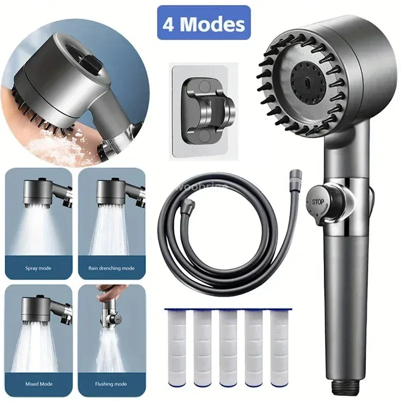 4 Modes Shower Head High Pressure Showerhead