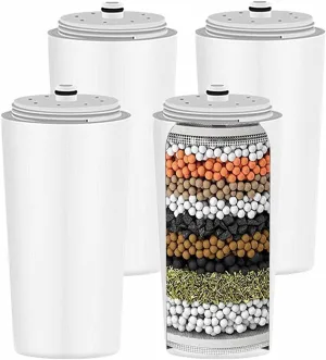 4-Pack Replacement Shower Filter Compatible with Aquasana® AQ-4125,AQ-4100,AQ-4105,AQ-4100NSH,AQ-4105CHR Shower Head,Water Softener Filter for Hard Water Reduce Chlorine and Harmful Substances