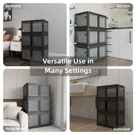 4 Packs Of Clear Stackable Storage Bins
