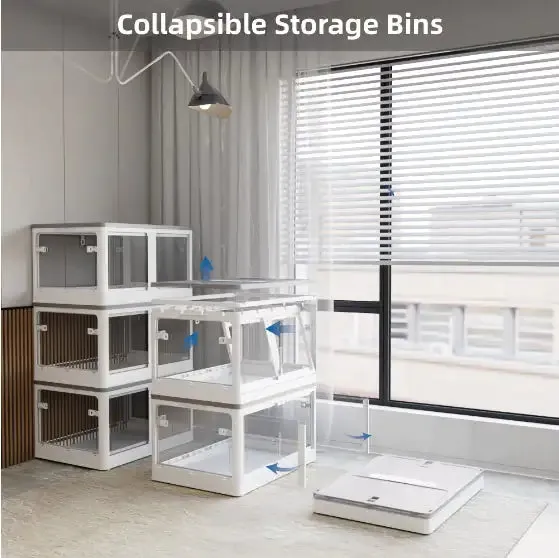 4 Packs Of Clear Stackable Storage Bins