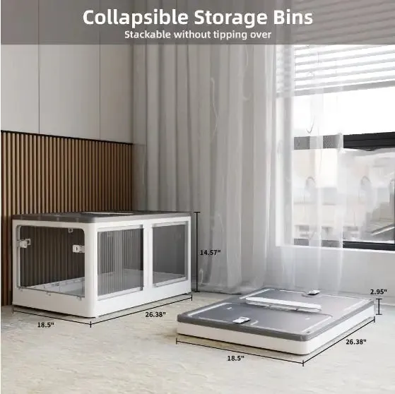 4 Packs Of Clear Stackable Storage Bins
