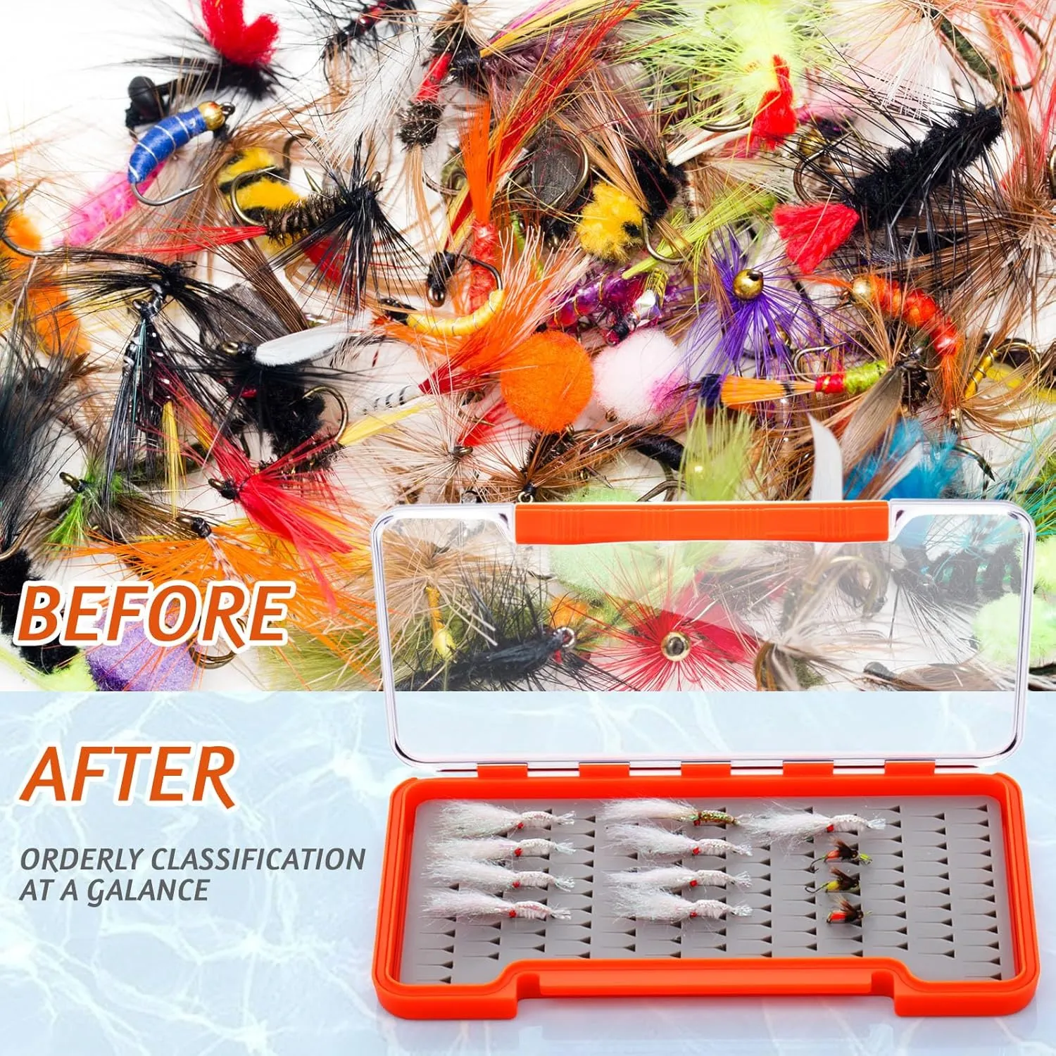 4 Pcs Fly Boxes for Fly Fishing Waterproof Silicone Flies Fishing Box Tackle 134 Flies Trays Portable Pocket Storage Size 7.36 x 0.63 x 4.02 Inches (Gray)