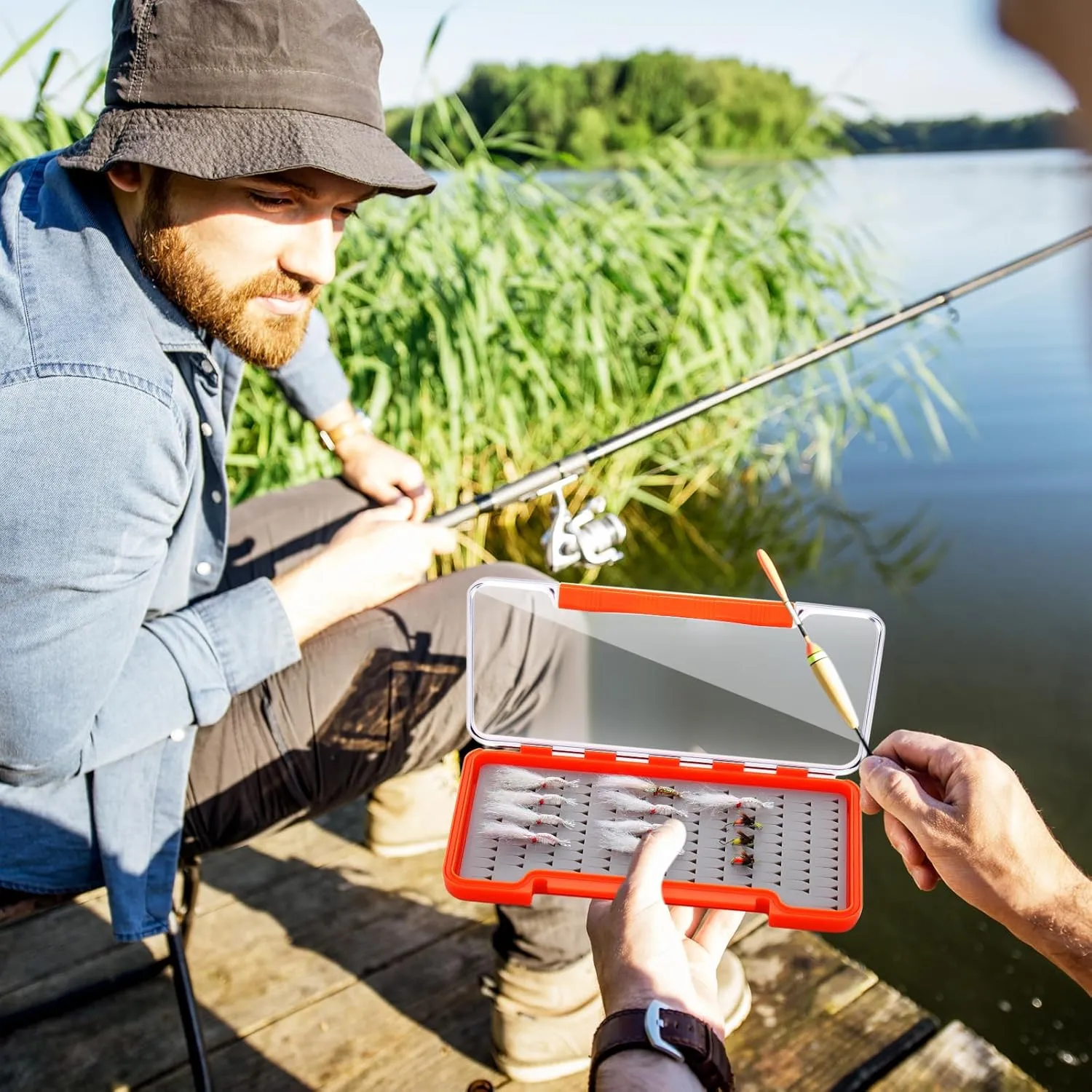 4 Pcs Fly Boxes for Fly Fishing Waterproof Silicone Flies Fishing Box Tackle 134 Flies Trays Portable Pocket Storage Size 7.36 x 0.63 x 4.02 Inches (Gray)