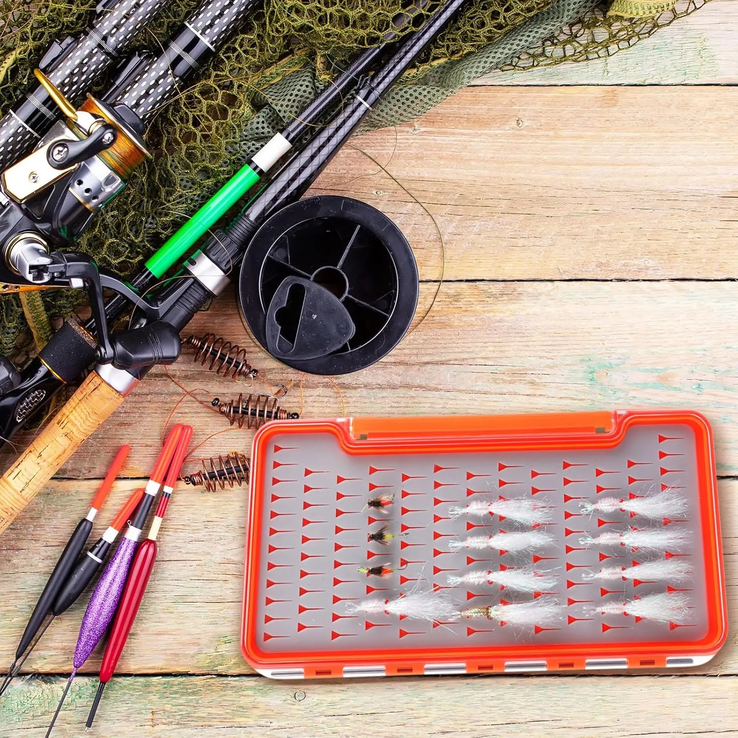 4 Pcs Fly Boxes for Fly Fishing Waterproof Silicone Flies Fishing Box Tackle 134 Flies Trays Portable Pocket Storage Size 7.36 x 0.63 x 4.02 Inches (Gray)