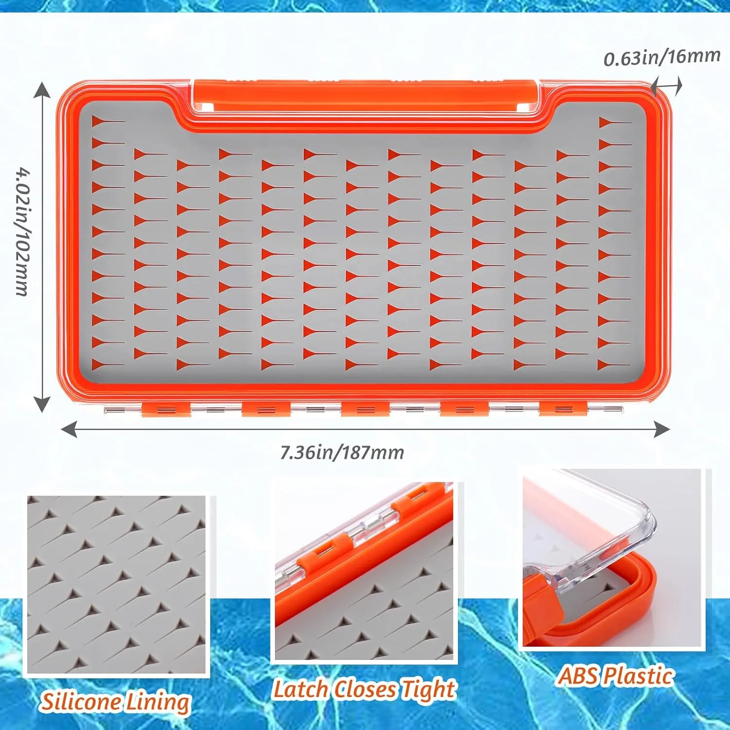 4 Pcs Fly Boxes for Fly Fishing Waterproof Silicone Flies Fishing Box Tackle 134 Flies Trays Portable Pocket Storage Size 7.36 x 0.63 x 4.02 Inches (Gray)