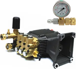 4000PSI Pressure Washer Pump Horizontal Shaft 1" For Devilblis EXHP3640 For Annovi Reverberi RKV4G36 For EB4040HA For Honda GX340 11HP GX390 13HP With Pressure Gauge 3/8 Inch Quick Connect