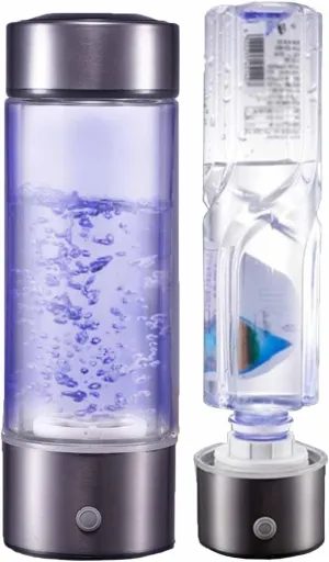 400ML Portable Hydrogen Generator, Water Ionizer Filter, Pure H2 PEM Rich Hydrogen Alkaline Bottle Electrolysis Hydrogen, High Concentration Molecular Water Cup