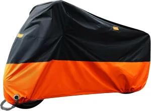 420D Heavy Duty Bike Cover Waterproof Outdoor, 1-2 Bikes, Anti UV Snow Wind Dust - Reflective Strip Lock Holes Storage Bag - For ebike Mountain Road Bike