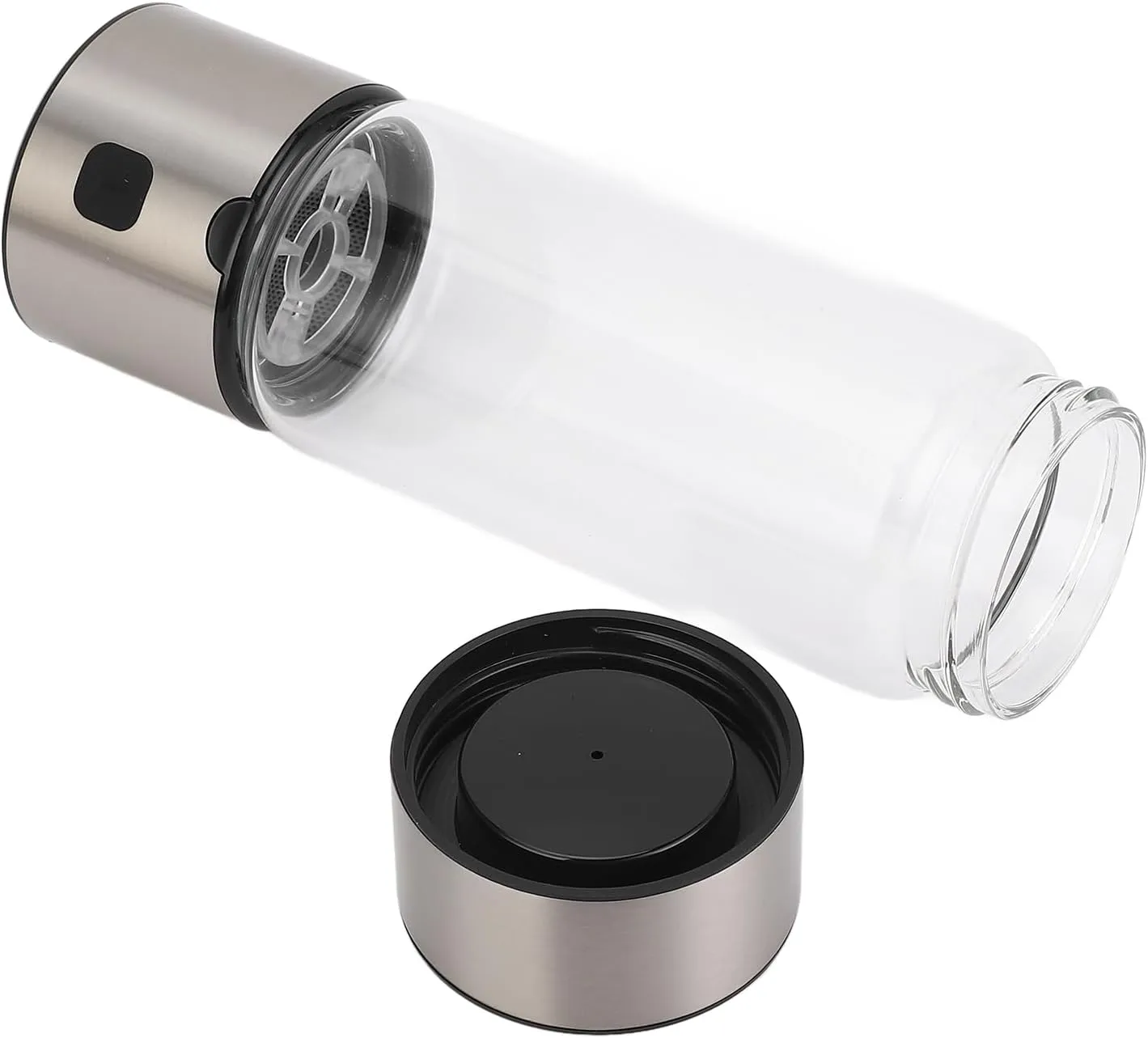 460ml Hydrogen Water Bottle Generator 1400ppb Portable Rechargeable Hydrogen Rich Water Generator for Travel Fitness Silver