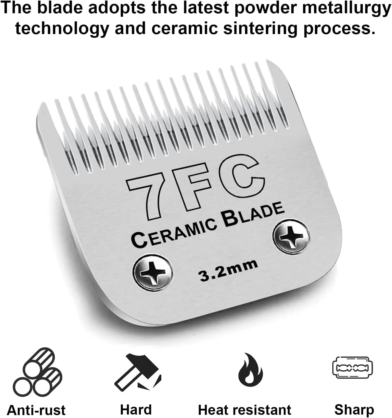 4PACK Dog Grooming Clipper Replacement Blades Compatible with Andis Pet Clipper/Oster A5/Wahl KM Series Dog Clipper,Ceramic Blade & Stainless Steel Blade (#3FC 4FC 5FC 7FC)