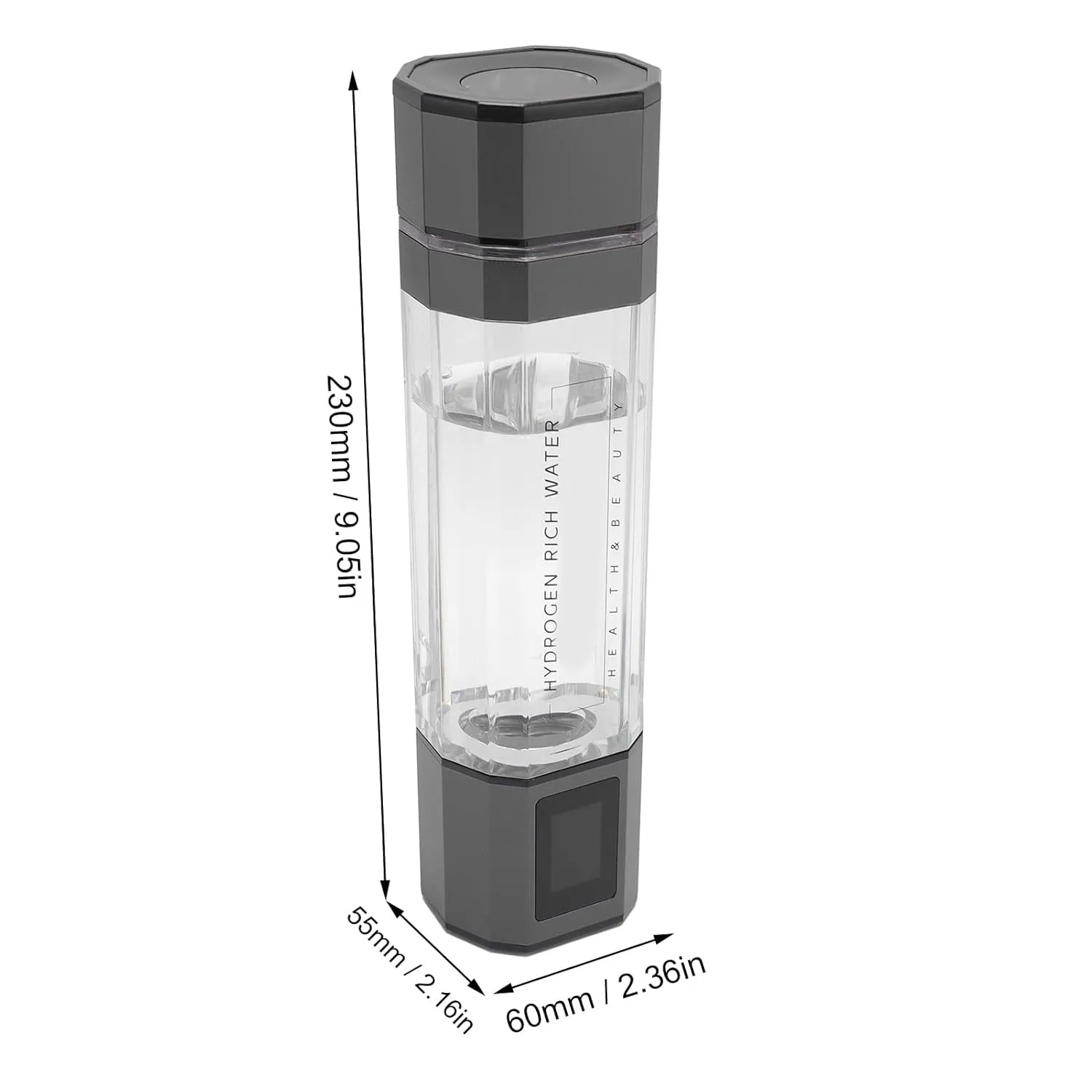 5000ppb Hydrogen Water Bottle Generator, 2 Modes Hydrogen Water with Touch Screen, Portable, Essential for Home, Travel, Sports (Gunmetal)