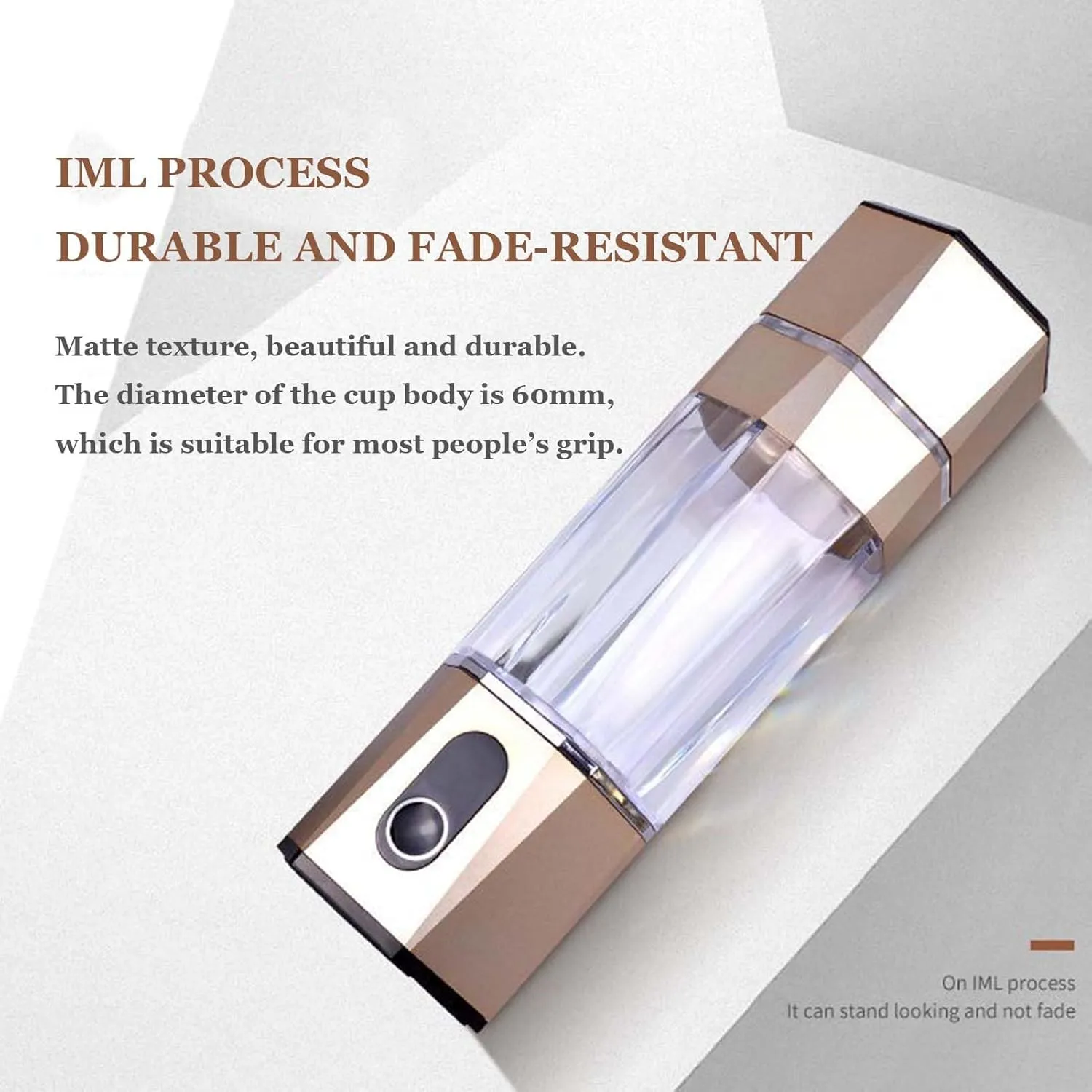 5000PPB Super Saturated Hydrogen Rich Water Cup, Alkaline Maker, Rechargeable Portable Water Ionizer Bottle, 300ML Antioxidan Hydrogen-Rich Water Cup