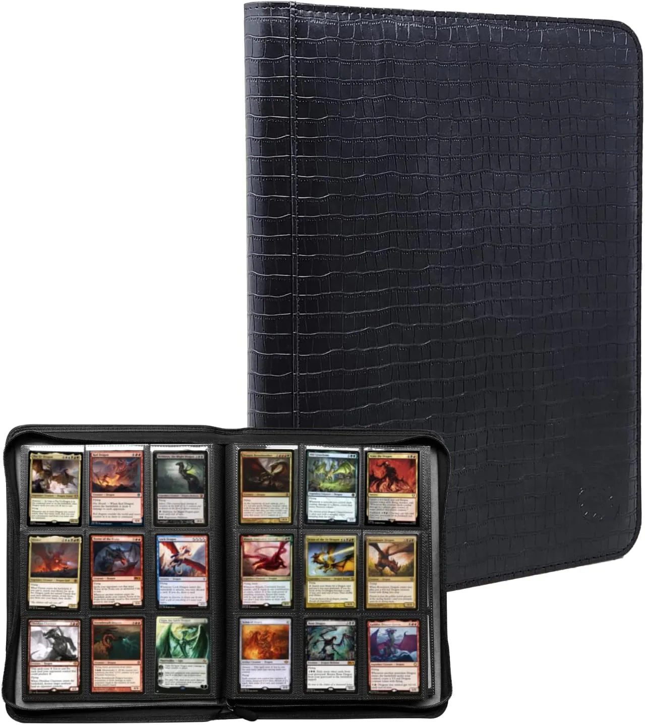 540 Pockets Trading Card Binder, 30 Double Sided Pages, 9 Pockets Per Page, Premium Sleeves Protect and Display Sports Cards, Game Cards - Onyx Black