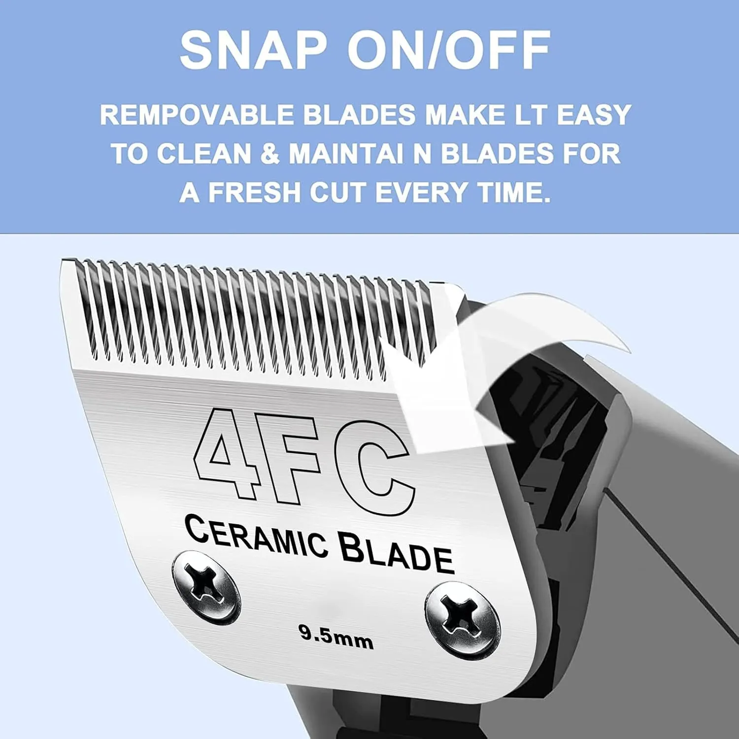 5PACK Dog Grooming Clipper Replacement Blades Compatible with Andis Pet Clipper/Oster A5/Wahl KM Series Dog Clipper with Ceramic Blade & Stainless Steel Blade (#10 5FC 7FC 3FC 4FC)
