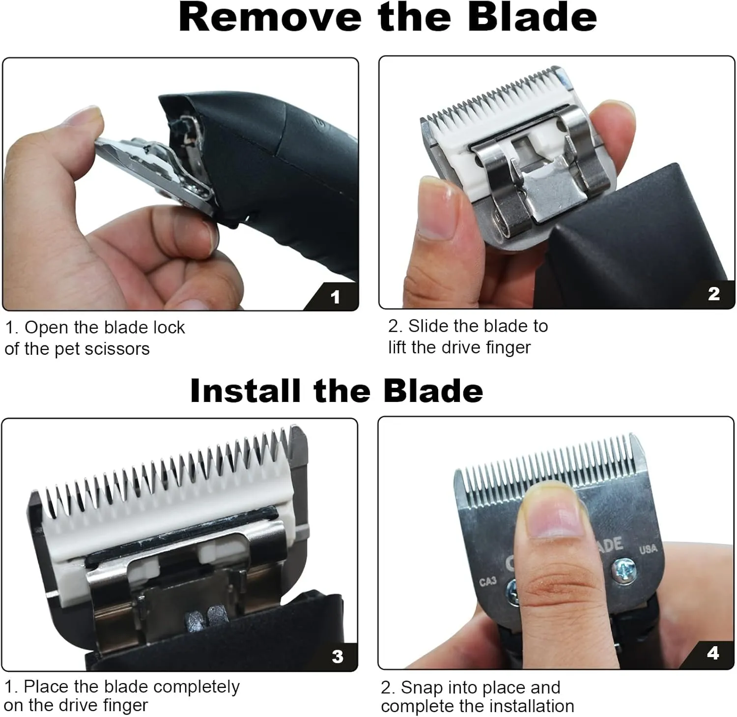 5PACK Dog Grooming Clipper Replacement Blades Compatible with Andis Pet Clipper/Oster A5/Wahl KM Series Dog Clipper with Ceramic Blade & Stainless Steel Blade (#10 5FC 7FC 3FC 4FC)