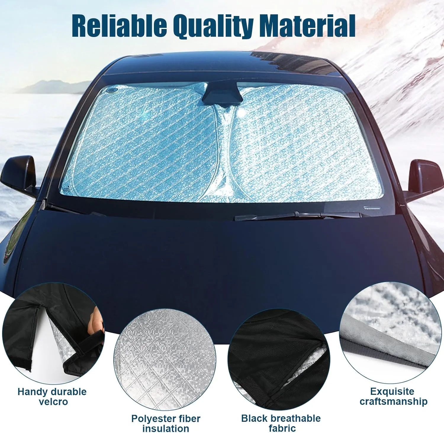 6 Layers Custom Fit Windshield Sun Shade for 2022-2025 Honda Civic, Foldable Car Sunshade with Storage Bag, Heat Reflective & UV Protection