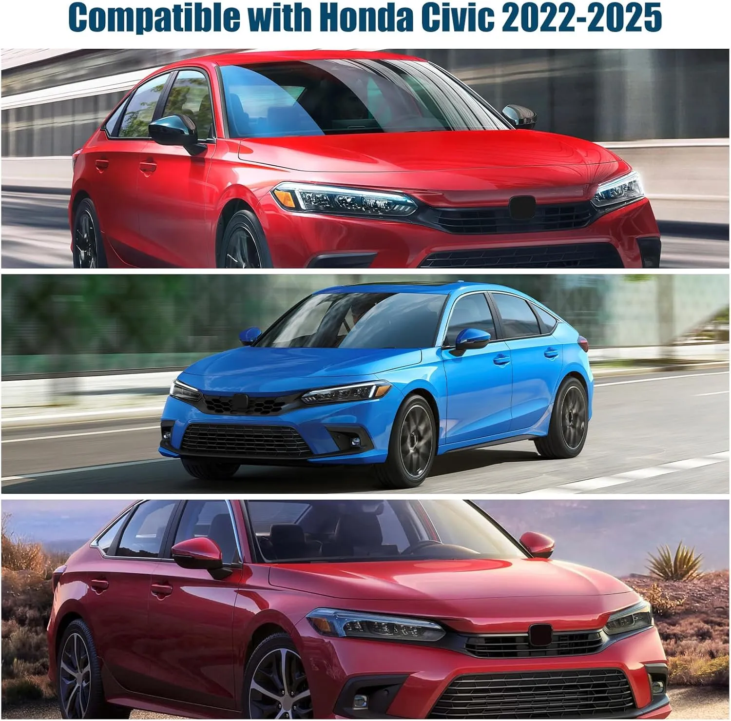 6 Layers Custom Fit Windshield Sun Shade for 2022-2025 Honda Civic, Foldable Car Sunshade with Storage Bag, Heat Reflective & UV Protection