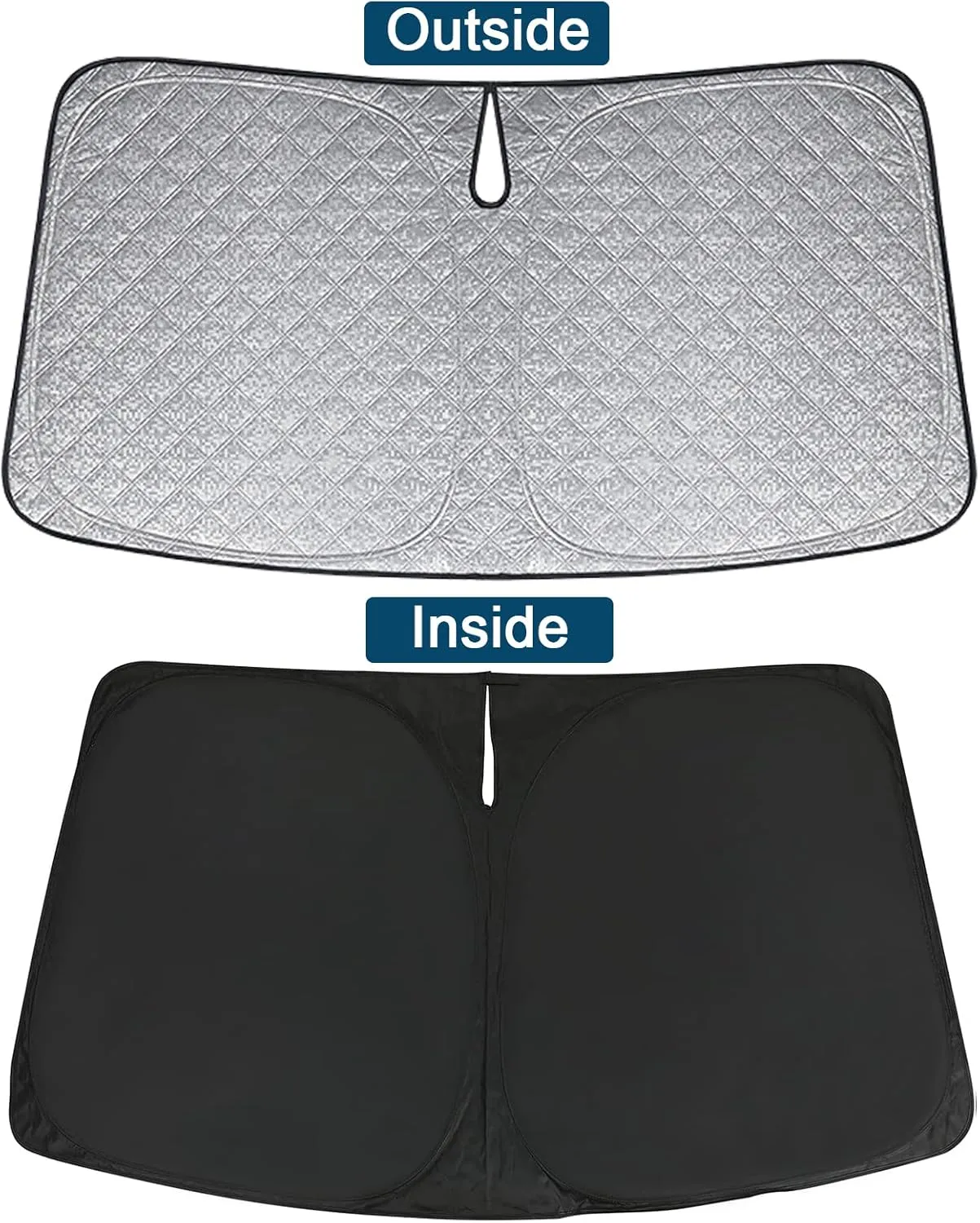 6 Layers Windshield Sun Shades Compatible with 2019-2024 Ford Ranger XL/XLT/Lariat, Foldable Car Sunshade with Storage Bag, Heat Reflective & UV Protection