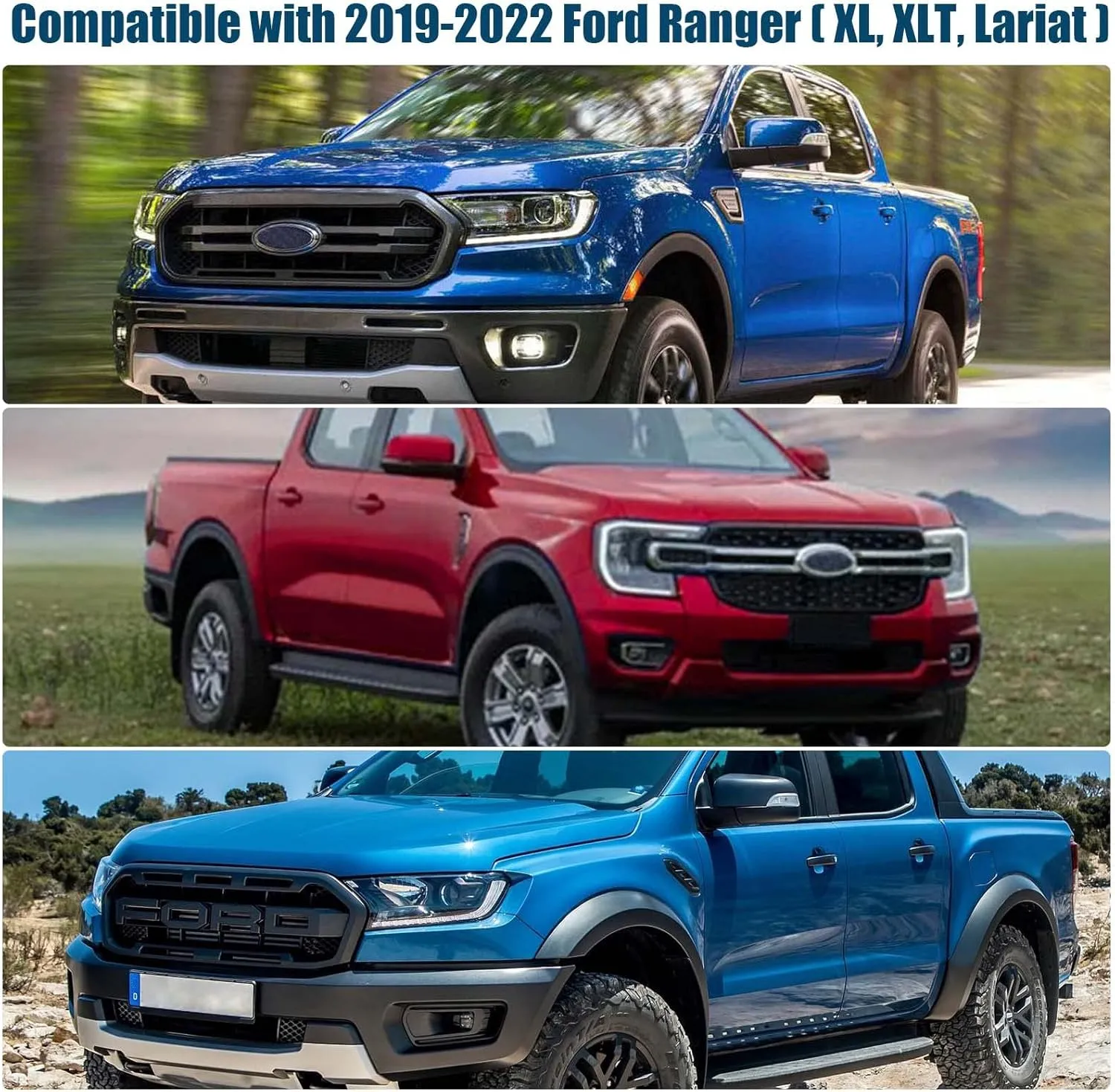6 Layers Windshield Sun Shades Compatible with 2019-2024 Ford Ranger XL/XLT/Lariat, Foldable Car Sunshade with Storage Bag, Heat Reflective & UV Protection