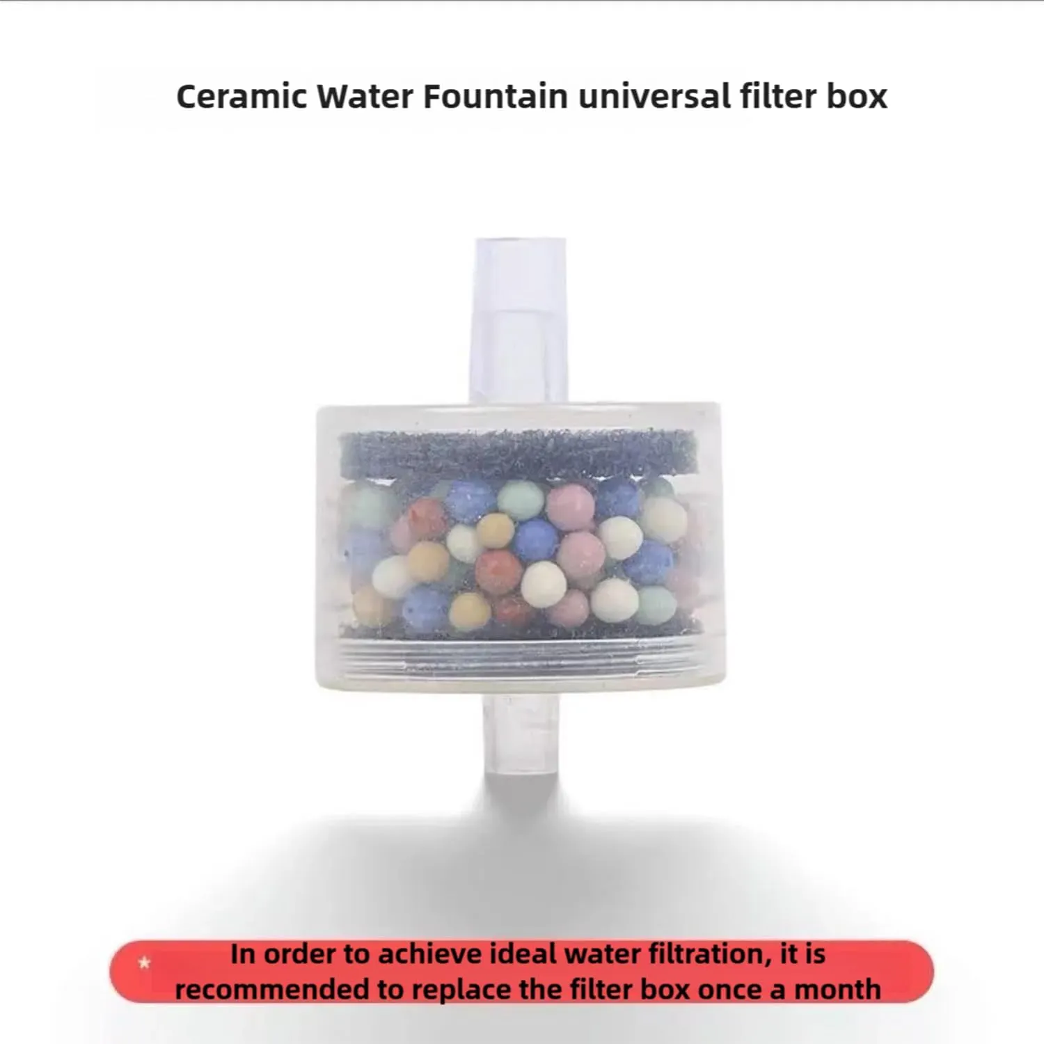 6 Packs Cat Fountain Replacement Filters, Ceramic Cat Water Fountain Filters for Automatic Pet Water Dispenser, Activated Carbon Filter