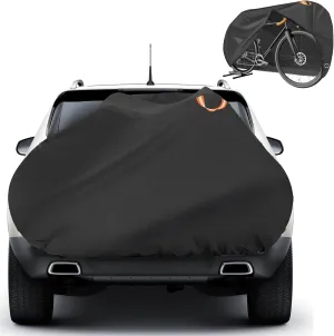 600D Oxford Bike Cover for 2 Bikes Transportation on Rear, Heavy Duty Tear-resistant Bike Covers for Outside Storage, Waterproof Anti Rain Dust Outdoor Bicycle Cover for Transport 1 Bike w Storage Bag