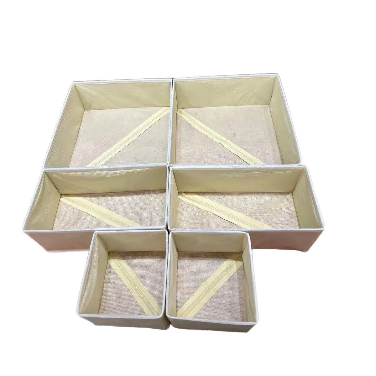 6Piece Set Foldable Non-woven Underwear Bra Socks Storage Box Drawer Organizer