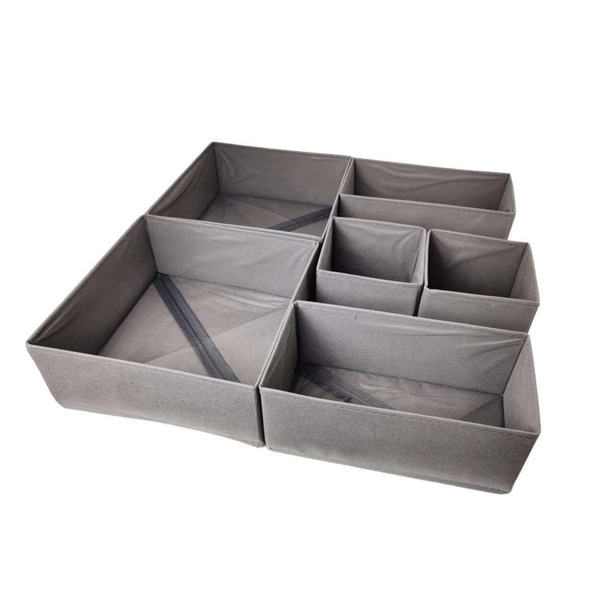 6Piece Set Foldable Non-woven Underwear Bra Socks Storage Box Drawer Organizer