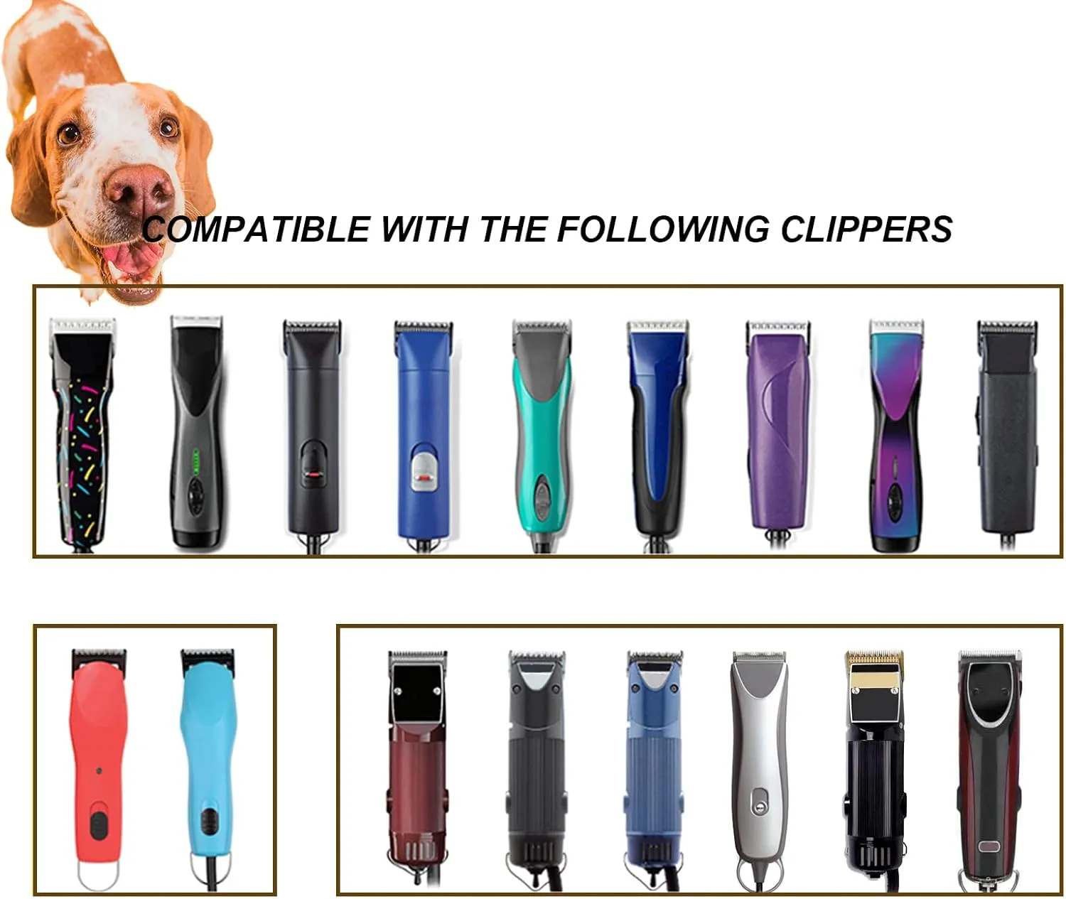 7 5 4 Skip tooth Detachable Pet Dog Grooming Steel Blades Set,Compatible with Andis,Oster A5,Wahl KM10 Series Clippers,Cut Length 1/8"(3.2mm) to 3/8”(9.5mm),3 Pack