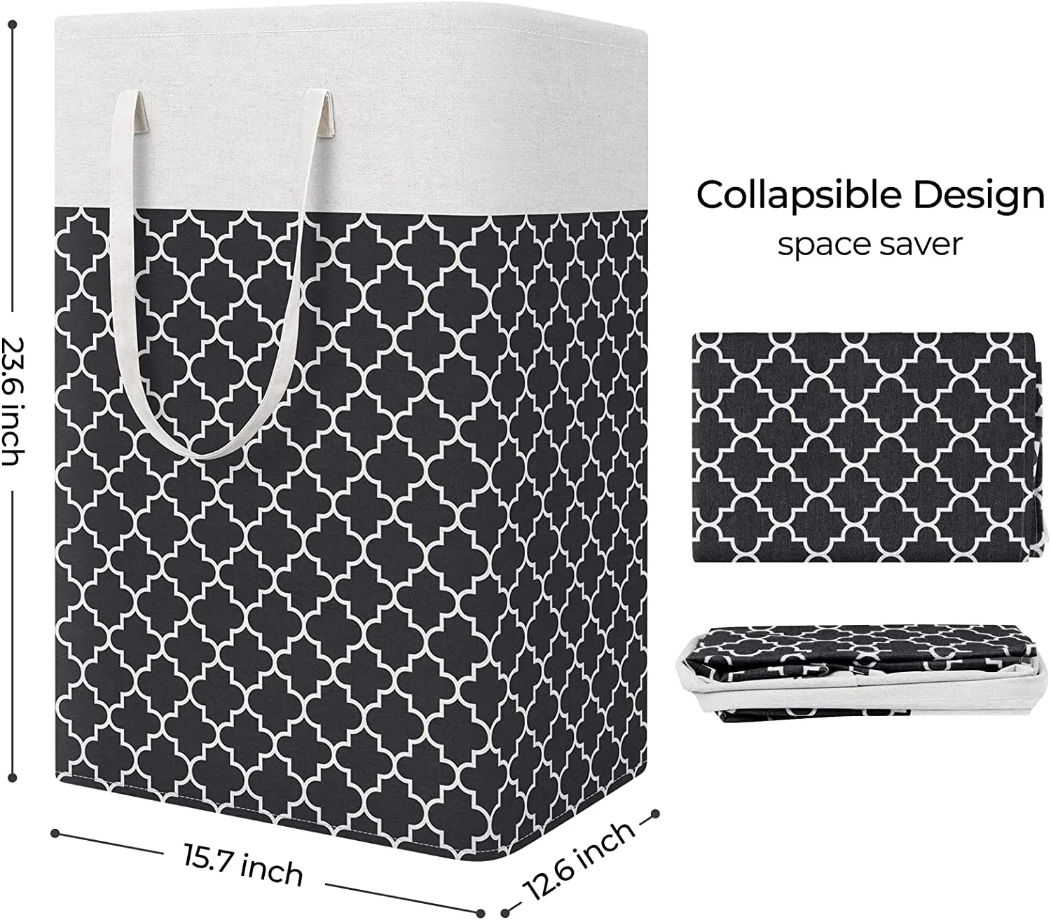 75L Laundry Basket Hamper Large Collapsible Laundry Hamper with Easy Carry Handles，Freestanding Clothes Hampers for Laundry, Bedroom, Dorm, Clothes, Towels, Toys