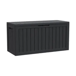 80 Gallon Waterproof Deck Box Patio Furniture Storage Box with Lockable Lid, PP Outdoor Storage Bin for Garden, Yard, Poolside